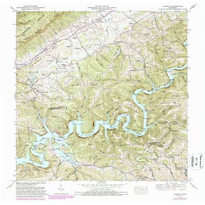YellowMaps Ausmus TN topo map, 1:24000 Scale, 7.5 X 7.5 Minute, Historical, 1952, Updated 1988, 27.5 x 22 in - Polypropylene
