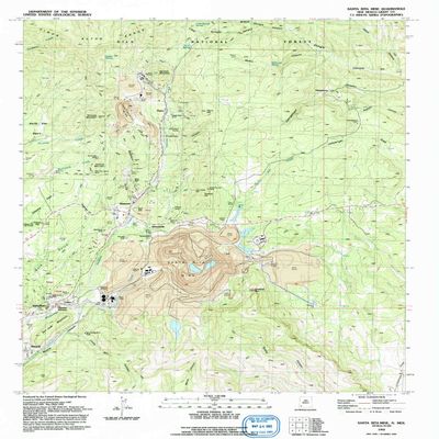 YellowMaps Santa Rita Mine NM topo map, 1:24000 Scale, 7.5 X 7.5 Minute, Historical, 1992, Updated 1992, 26.9 x 22.1 in - Polypropylene