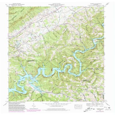 YellowMaps Ausmus TN topo map, 1:24000 Scale, 7.5 X 7.5 Minute, Historical, 1952, Updated 1980, 27.5 x 22.1 in - Tyvek