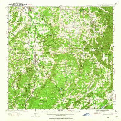 YellowMaps Adairsville GA topo map, 1:62500 Scale, 15 X 15 Minute, Historical, 1941, Updated 1964, 20.7 x 16.8 in - Polypropylene