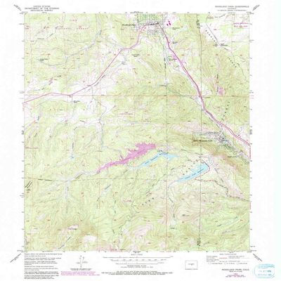 YellowMaps Woodland Park CO topo map, 1:24000 Scale, 7.5 X 7.5 Minute, Historical, 1954, Updated 1985, 27 x 22.2 in - Tyvek