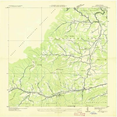 Dellwood NC topo map, 1:24000 Scale, 7.5 X 7.5 Minute, Historical, 1935, 27 x 22 in - Tyvek
