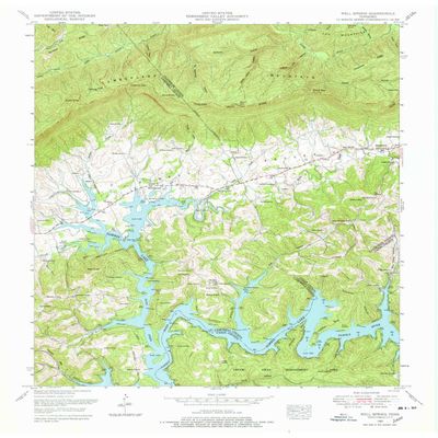 Well Spring TN topo map, 1:24000 Scale, 7.5 X 7.5 Minute, Historical, 1952, Updated 1978, 27.5 x 22 in - Polypropylene