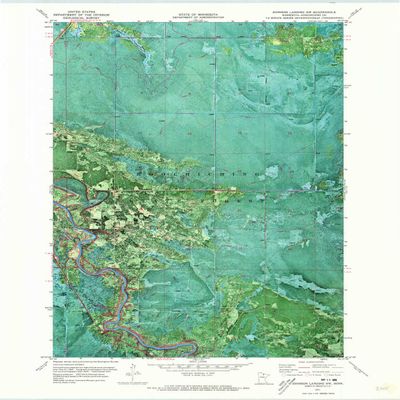 YellowMaps Johnson Landing NW MN topo map, 1:24000 Scale, 7.5 X 7.5 Minute, Historical, 1971, Updated 1973, 27.2 x 21 in - Polypropylene