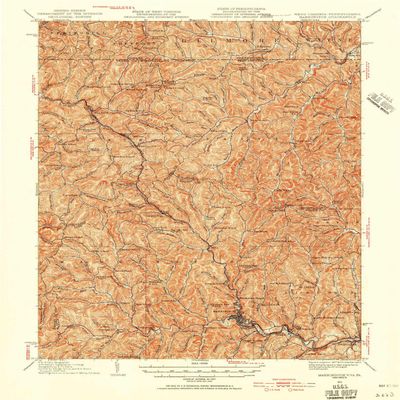 YellowMaps Mannington WV topo map, 1:62500 Scale, 15 X 15 Minute, Historical, 1923, Updated 1956, 20.7 x 16.8 in - Polypropylene