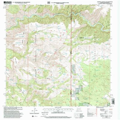 YellowMaps Harden Cienega NM topo map, 1:24000 Scale, 7.5 X 7.5 Minute, Historical, 1998, Updated 2000, 27 x 22 in - Tyvek