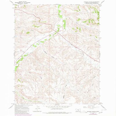 YellowMaps Badbaby Coulee MT topo map, 1:24000 Scale, 7.5 X 7.5 Minute, Historical, 1967, Updated 1980, 26.7 x 22 in - Polypropylene
