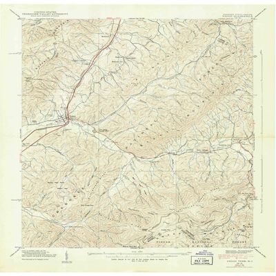 YellowMaps Unicoi TN topo map, 1:24000 Scale, 7.5 X 7.5 Minute, Historical, 1939, 27.5 x 22 in - Polypropylene