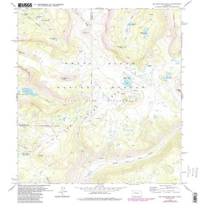YellowMaps Big Marvine Peak CO topo map, 1:24000 Scale, 7.5 X 7.5 Minute, Historical, 1977, Updated 1988, 26.7 x 21.9 in - Tyvek