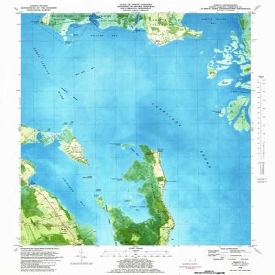 YellowMaps Barco NC topo map, 1:24000 Scale, 7.5 X 7.5 Minute, Historical, 1982, Updated 1983, 26.8 x 21.9 in - Tyvek