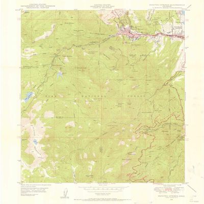 YellowMaps Manitou Springs CO topo map, 1:24000 Scale, 7.5 X 7.5 Minute, Historical, 1948, Updated 1956, 26.9 x 22.2 in - Tyvek