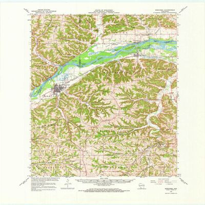 YellowMaps Boscobel WI topo map, 1:62500 Scale, 15 X 15 Minute, Historical, 1967, Updated 1970, 22.2 x 18 in - Polypropylene