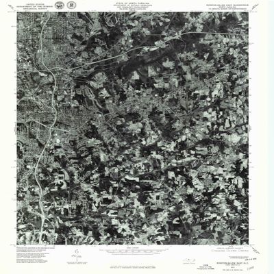 YellowMaps Winston Salem East NC topo map, 1:24000 Scale, 7.5 X 7.5 Minute, Historical, 1977, Updated 1979, 26.7 x 21.8 in - Polypropylene