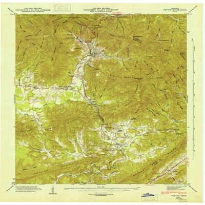 YellowMaps Petros TN topo map, 1:24000 Scale, 7.5 X 7.5 Minute, Historical, 1946, Updated 1947, 27.4 x 22 in - Tyvek