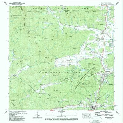 YellowMaps Dillard GA topo map, 1:24000 Scale, 7.5 X 7.5 Minute, Historical, 1988, Updated 1988, 27 x 22 in - Polypropylene