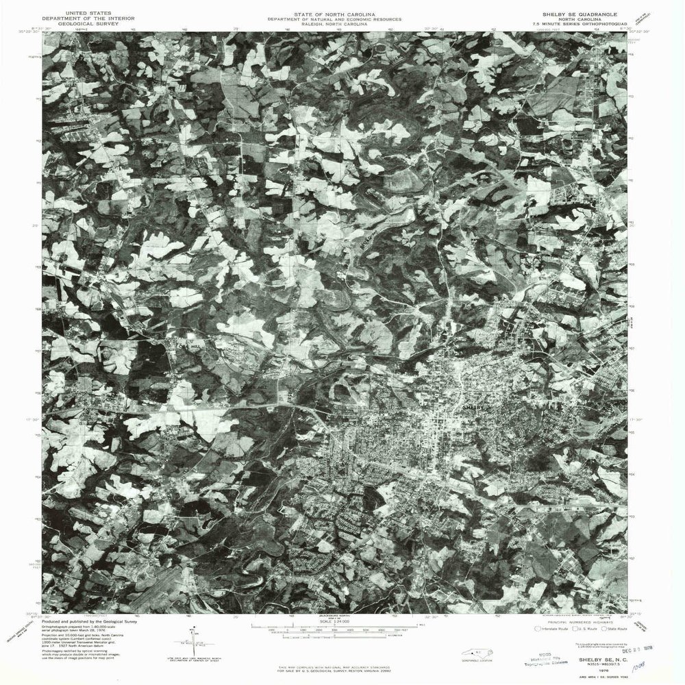 YellowMaps Shelby SE NC topo map, 1:24000 Scale, 7.5 X 7.5 Minute, Historical, 1976, Updated 1978, 26.7 x 21.8 in - Polypropylene