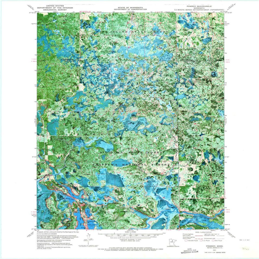 YellowMaps Pomroy MN topo map, 1:24000 Scale, 7.5 X 7.5 Minute, Historical, 1971, Updated 1973, 27.3 x 21.2 in - Tyvek