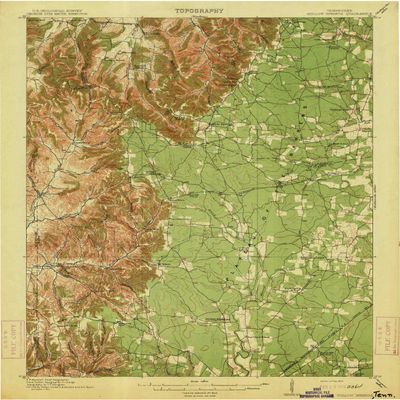 Hollow Springs TN topo map, 1:62500 Scale, 15 X 15 Minute, Historical, 1913, 19.4 x 16.5 in - Tyvek