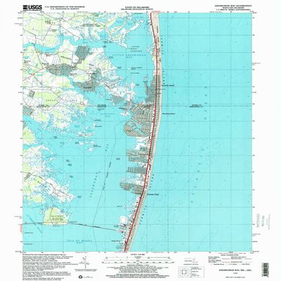 YellowMaps Assawoman Bay MD topo map, 1:24000 Scale, 7.5 X 7.5 Minute, Historical, 1997, Updated 2000, 26.8 x 22 in - Polypropylene
