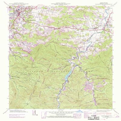 YellowMaps Waynesville NC topo map, 1:24000 Scale, 7.5 X 7.5 Minute, Historical, 1941, Updated 1969, 26.8 x 21.8 in - Tyvek