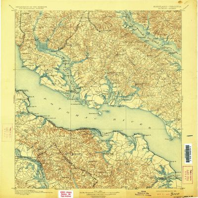 YellowMaps Nomini VA topo map, 1:125000 Scale, 30 X 30 Minute, Historical, 1898, Updated 1923, 19.5 x 16.4 in - Polypropylene