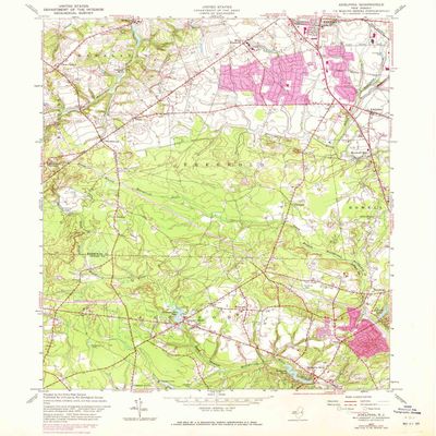YellowMaps Adelphia NJ topo map, 1:24000 Scale, 7.5 X 7.5 Minute, Historical, 1957, Updated 1971, 26.8 x 22 in - Tyvek