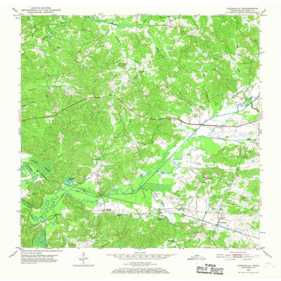 YellowMaps Chewalla TN topo map, 1:24000 Scale, 7.5 X 7.5 Minute, Historical, 1951, Updated 1967, 27.5 x 22 in - Tyvek
