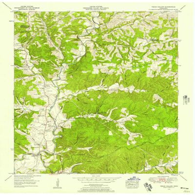Texas Hollow TN topo map, 1:24000 Scale, 7.5 X 7.5 Minute, Historical, 1952, Updated 1957, 27.3 x 22 in - Tyvek