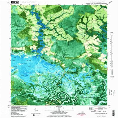 YellowMaps Blackwater River MD topo map, 1:24000 Scale, 7.5 X 7.5 Minute, Historical, 1982, Updated 1983, 26.8 x 22 in - Polypropylene
