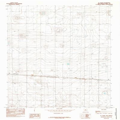 YellowMaps St Vrain NM topo map, 1:24000 Scale, 7.5 X 7.5 Minute, Historical, 1985, Updated 1985, 26.9 x 22 in - Polypropylene
