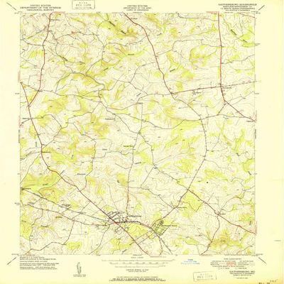 YellowMaps Gaithersburg MD topo map, 1:24000 Scale, 7.5 X 7.5 Minute, Historical, 1950, 26.8 x 21.5 in - Polypropylene
