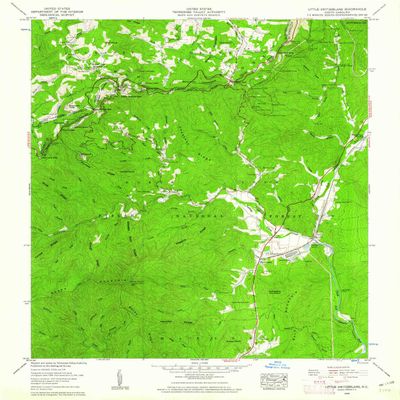 YellowMaps Little Switzerland NC topo map, 1:24000 Scale, 7.5 X 7.5 Minute, Historical, 1960, Updated 1962, 26.9 x 22 in - Polypropylene