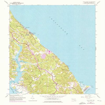YellowMaps Cove Point MD topo map, 1:24000 Scale, 7.5 X 7.5 Minute, Historical, 1943, Updated 1976, 26.9 x 21.9 in - Polypropylene