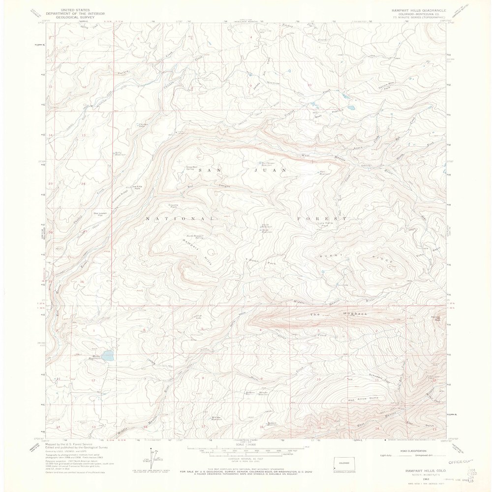 YellowMaps Rampart Hills CO topo map, 1:24000 Scale, 7.5 X 7.5 Minute, Historical, 1963, Updated 1973, 26.9 x 22.3 in - Polypropylene