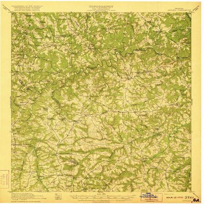 YellowMaps Appling GA topo map, 1:62500 Scale, 15 X 15 Minute, Historical, 1921, 19.9 x 16.6 in - Polypropylene