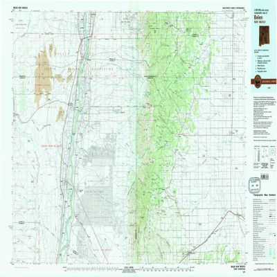 Belen NM topo map, 1:100000 Scale, 30 X 60 Minute, Historical, 1979, Updated 1979, 24.1 x 43.1 in - Polypropylene