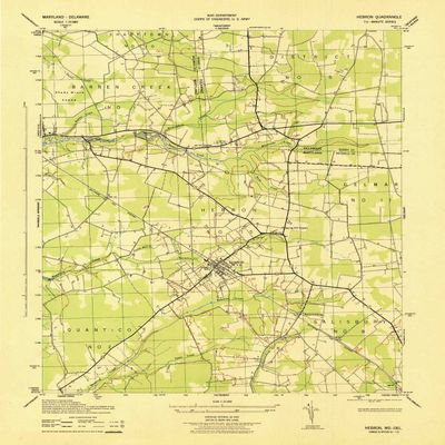 YellowMaps Hebron MD topo map, 1:31680 Scale, 7.5 X 7.5 Minute, Historical, 1943, 21.2 x 16.8 in - Polypropylene