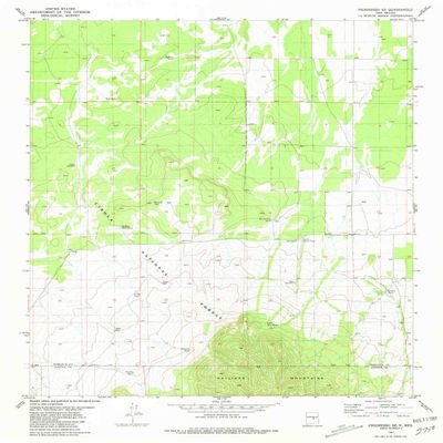 YellowMaps Progresso SE NM topo map, 1:24000 Scale, 7.5 X 7.5 Minute, Historical, 1981, Updated 1981, 26.9 x 21.8 in - Polypropylene