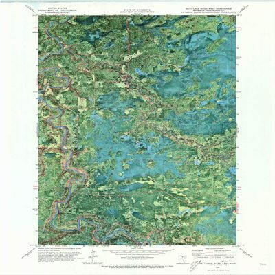 YellowMaps Nett Lake River West MN topo map, 1:24000 Scale, 7.5 X 7.5 Minute, Historical, 1970, Updated 1973, 27.3 x 21.2 in - Polypropylene