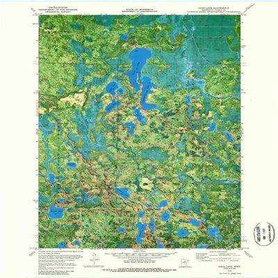 YellowMaps Coon Lake MN topo map, 1:24000 Scale, 7.5 X 7.5 Minute, Historical, 1970, Updated 1988, 27.2 x 21.2 in - Tyvek