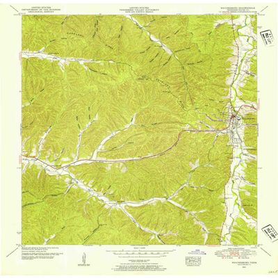 YellowMaps Waynesboro TN topo map, 1:24000 Scale, 7.5 X 7.5 Minute, Historical, 1951, Updated 1954, 27.4 x 22 in - Polypropylene