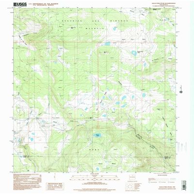 YellowMaps Agua Fria Peak NM topo map, 1:24000 Scale, 7.5 X 7.5 Minute, Historical, 1994, Updated 1998, 27 x 22 in - Polypropylene