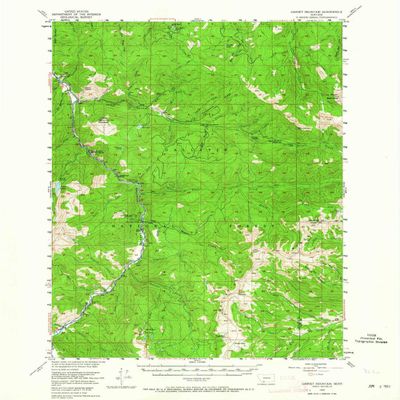 YellowMaps Garnet Mountain MT topo map, 1:62500 Scale, 15 X 15 Minute, Historical, 1955, Updated 1964, 20.8 x 17 in - Polypropylene