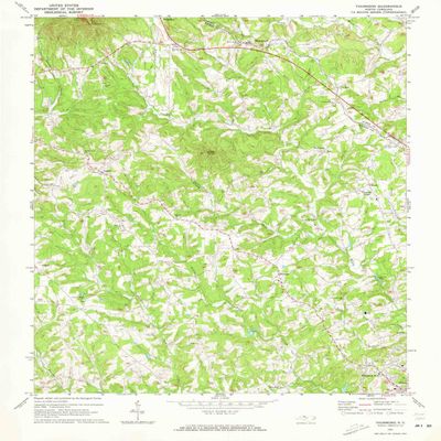 YellowMaps Thurmond NC topo map, 1:24000 Scale, 7.5 X 7.5 Minute, Historical, 1971, Updated 1973, 26.7 x 21.8 in - Polypropylene