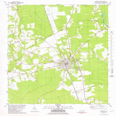 YellowMaps Burgaw NC topo map, 1:24000 Scale, 7.5 X 7.5 Minute, Historical, 1981, Updated 1981, 26.6 x 21.8 in - Polypropylene