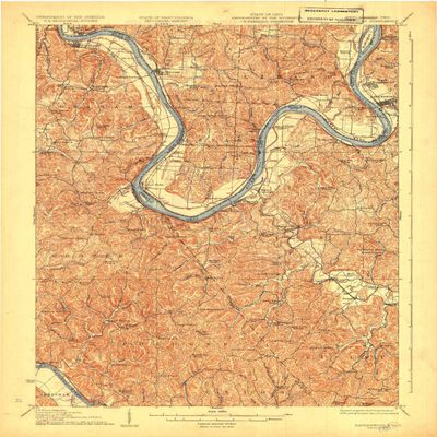 YellowMaps Ravenswood WV topo map, 1:62500 Scale, 15 X 15 Minute, Historical, 1928, 20 x 16.5 in - Tyvek