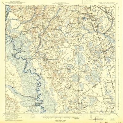 YellowMaps Peeples SC topo map, 1:62500 Scale, 15 X 15 Minute, Historical, 1920, Updated 1943, 19.8 x 16.5 in - Polypropylene