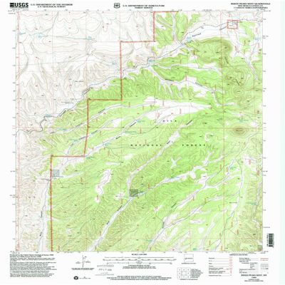 YellowMaps Indian Peaks West NM topo map, 1:24000 Scale, 7.5 X 7.5 Minute, Historical, 1999, Updated 2002, 27 x 22 in - Polypropylene