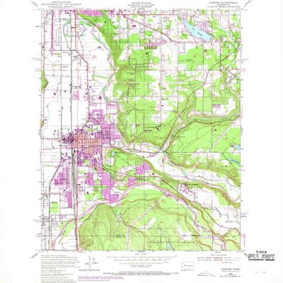 YellowMaps Auburn WA topo map, 1:24000 Scale, 7.5 X 7.5 Minute, Historical, 1949, Updated 1969, 26.8 x 22.1 in - Tyvek