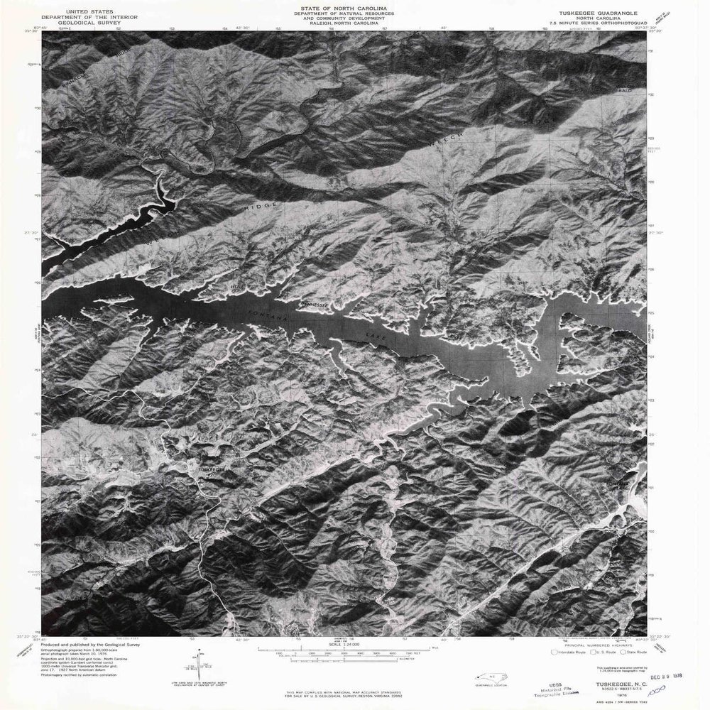 YellowMaps Tuskeegee NC topo map, 1:24000 Scale, 7.5 X 7.5 Minute, Historical, 1976, Updated 1978, 26.6 x 21.8 in - Polypropylene